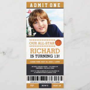 Basketball Ticket Geburtstag Einladungen