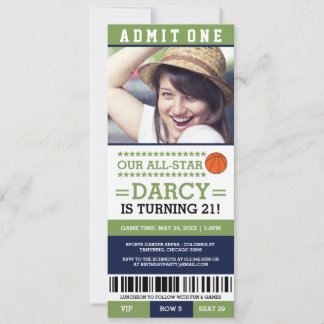Basketball Ticket Geburtstag Einladungen