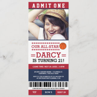 Basketball Ticket Geburtstag Einladungen