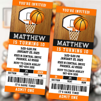 Basketball Ticket Geburtstagseinladung Einladung