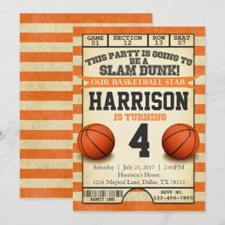 Basketball Ticket Geburtstagsparty Einladung