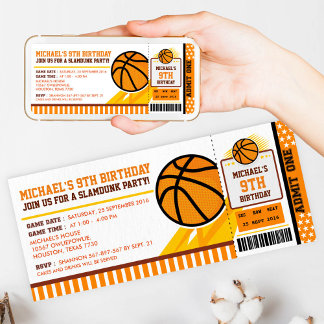 Basketball Ticket Pass Einladung zum Geburtstag