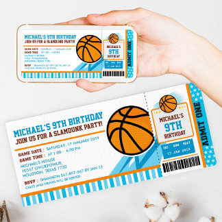 Basketball Ticket Pass Einladung zum Geburtstag