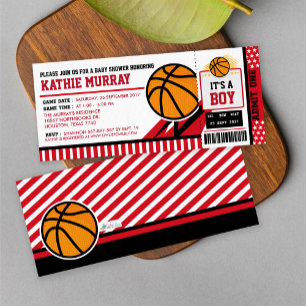 Basketball Ticket Pass Kinderdusche Einladung