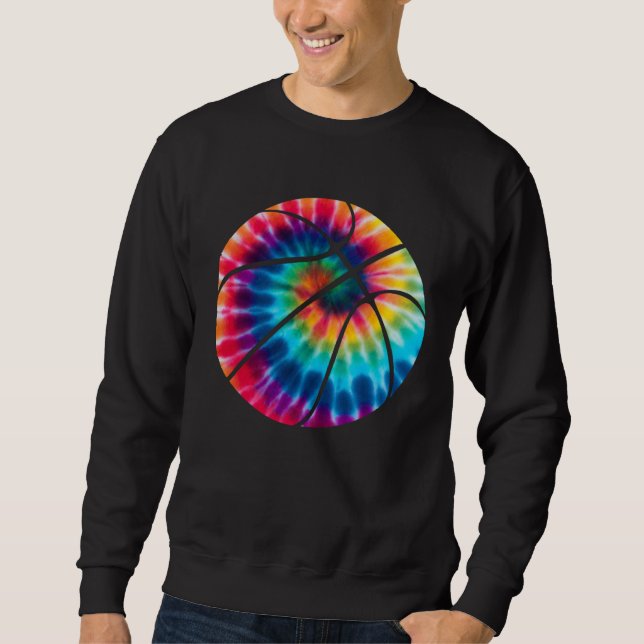 Basketball Tie Dye  Rainbow Trippy Hippie Vintage  Sweatshirt (Vorderseite)