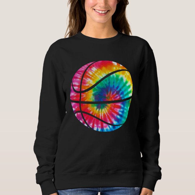 Basketball Tie Dye Sports Bball Kids Coach Basketb Sweatshirt (Vorderseite)