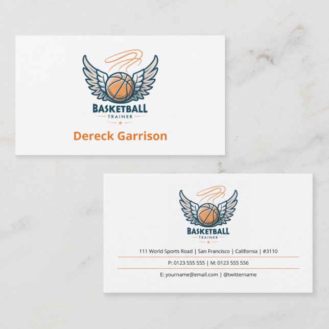 Basketball-Trainer | Coach | Ausbilder Visitenkarte (Vorne/Hinten)