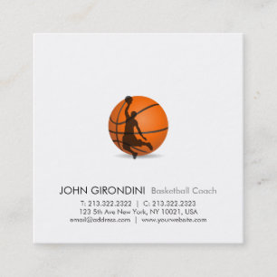 Basketball Trainer Coach Moderner Trendplatz Quadratische Visitenkarte