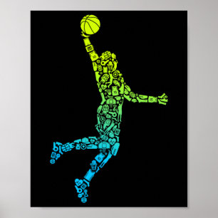 Basketball Trainer Dunkelheit Kinder Männer Boys B Poster