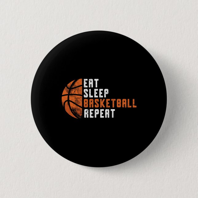 Basketball-Trainer essen Schlaf Basketball Wiederh Button (Vorderseite)