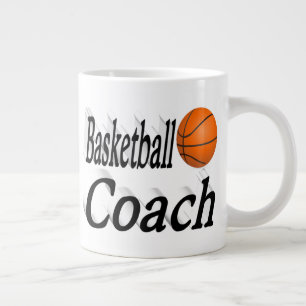 Basketball-Trainer halber Text Jumbo-Tasse