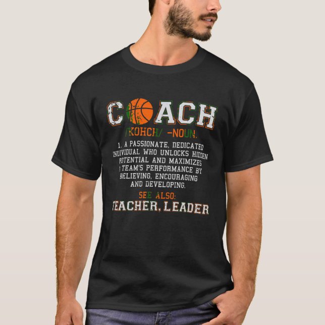 Basketball-Trainer Noun Definition Funny Men Women T-Shirt (Vorderseite)