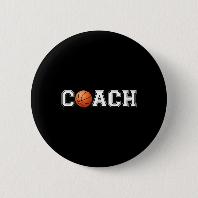 Basketball Trainer Sport Coachend Mitarbeiter Schu Button (Vorderseite)