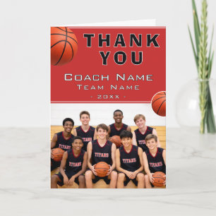 Basketball-Trainer Teamname Foto Dankeskarte