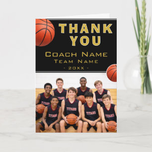 Basketball-Trainer Teamname Foto Dankeskarte