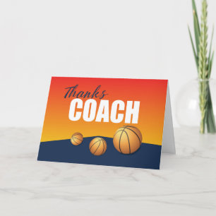 Basketball-Trainer Vielen Dank auf Blue und Orange Karte