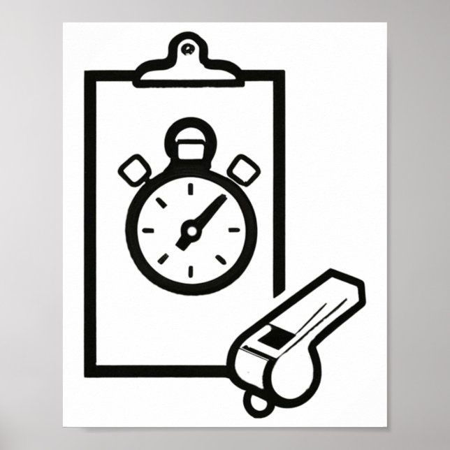 Basketball-Trainerpfeife Stopwatch Poster (Vorne)