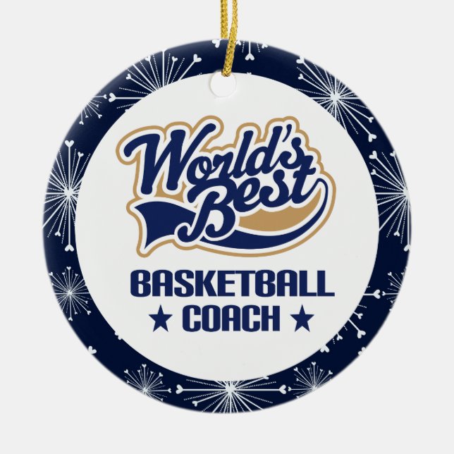 Basketball-Trainers-Geschenk-Verzierung Keramik Ornament (Vorne)