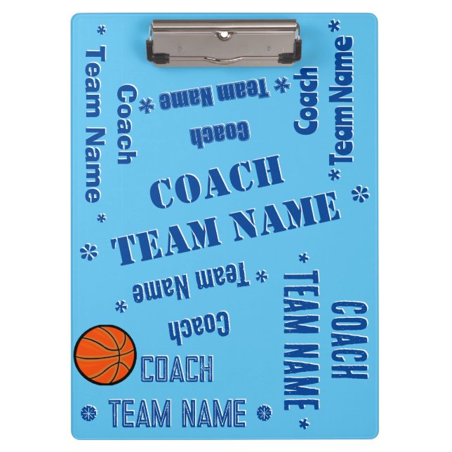 Basketball-Trainerteam personalisieren Blue auf bl Klemmbrett (Vorderseite)