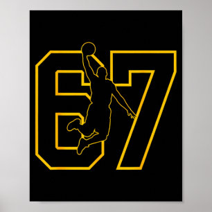 Basketball-Tropf Nummer 67 Basketballspieler Poster