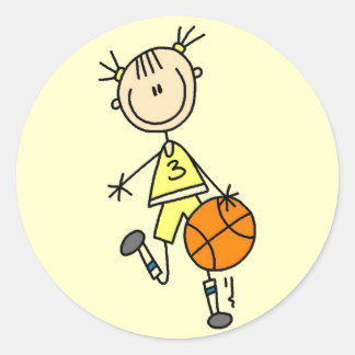 Basketball-Tshirts und Geschenke für Mädchen Runder Aufkleber