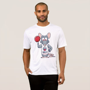Basketball-Turnhallen-Ratte des Zug-P - Weiß T-Shirt