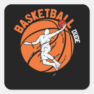 Basketball Typ Design für Basketball Lover Quadratischer Aufkleber