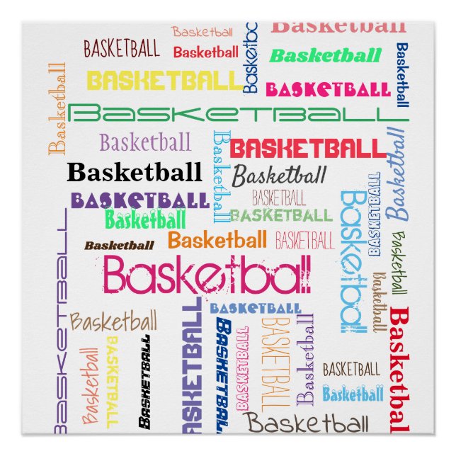 Basketball-Typografie Poster (Vorderseite)