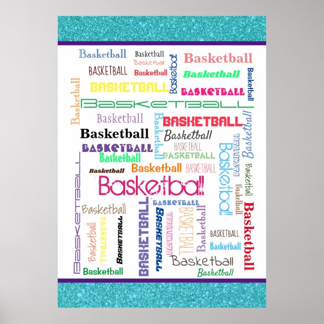 Basketball-Typografie Poster (Vorne)