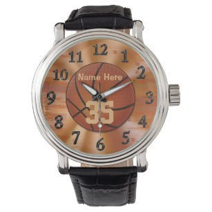 Basketball-Uhren für MännerNAME und -NUMMER Armbanduhr