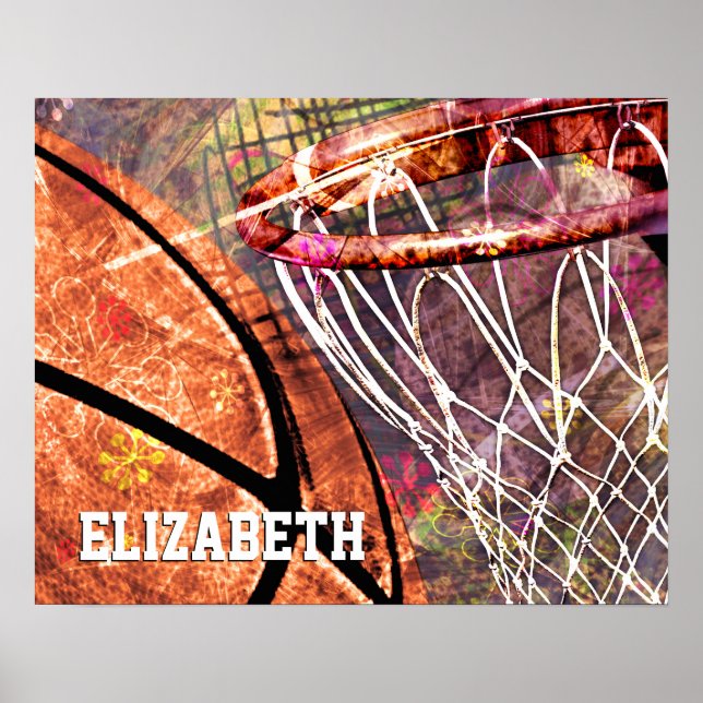 Basketball und Basketball-Hoop-Basketball lila Poster (Vorne)