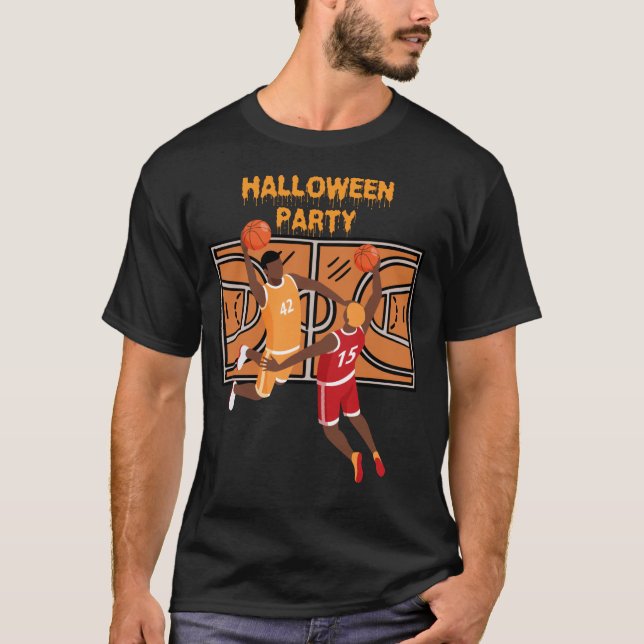 Basketball und Geisterhaus T-Shirt (Vorderseite)