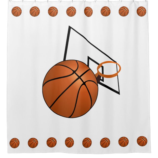Basketball und Hoop Duschvorhang (Vorderseite)