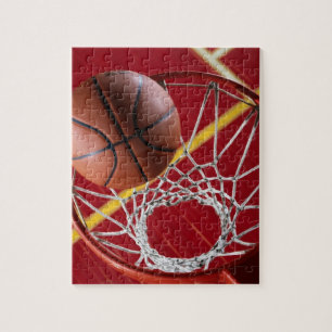 Basketball und Net-Foto-Puzzle Puzzle