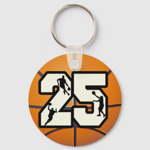 Basketball und Spieler der Nr.-25 Schlüsselanhänger