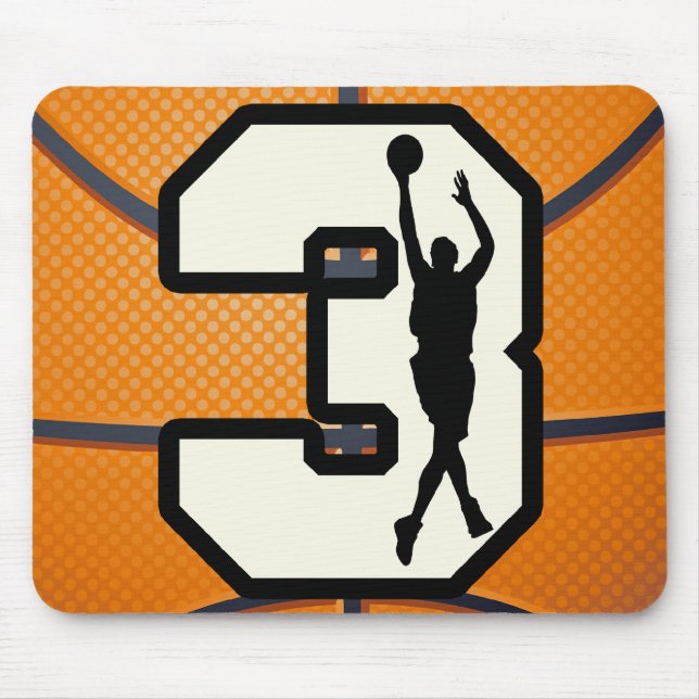Basketball und Spieler der Nr.-3 Mousepad (Vorne)