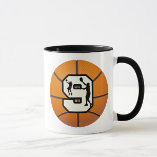 Basketball und Spieler der Nr.-9 Tasse