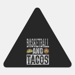 Basketball und Tacos Funny Taco gestört Dreieckiger Aufkleber