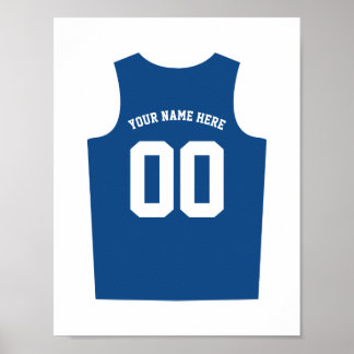 Basketball Uniform Poster personalisieren Blue
