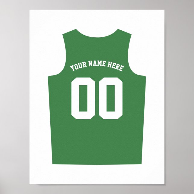 Basketball Uniform Poster personalisieren Dunkelgr (Vorne)