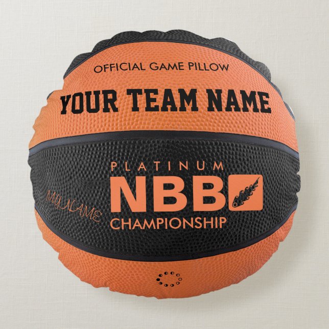 BASKETBALL-ursprüngliche Querstation OFFIZIELLEN Rundes Kissen (Vorderseite)