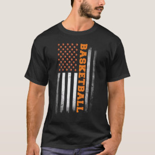 Basketball US Flagge Basketball Männer Jungen T-Shirt
