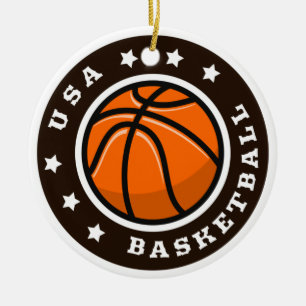 Basketball USA 2022 T - Shirt Klassischer Rundaufk Keramik Ornament