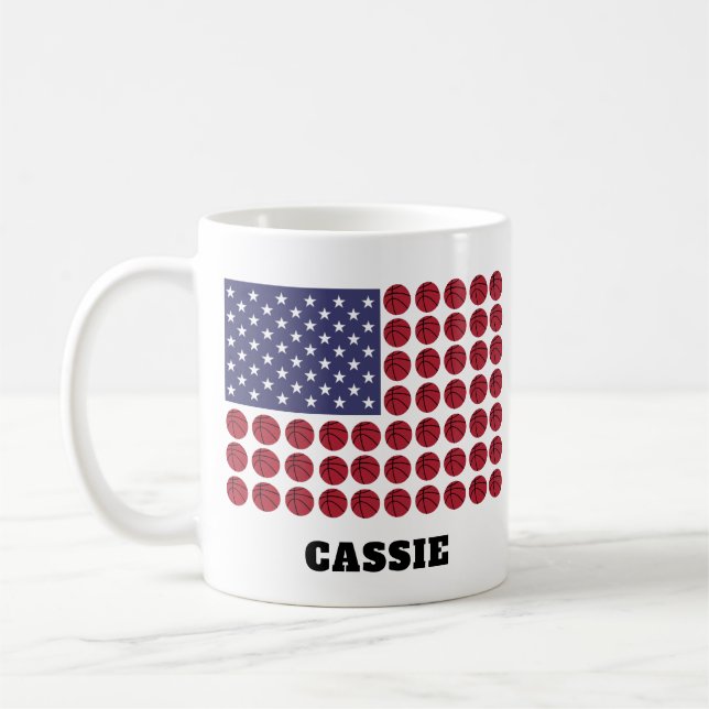 BASKETBALL USA FLAG ZUNEHMEND KAFFEETASSE (Links)