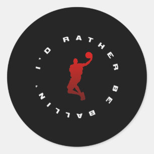 Basketball USA Support Team American Flag Sport Runder Aufkleber