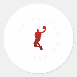 Basketball USA Support Team American Flag Sport Runder Aufkleber