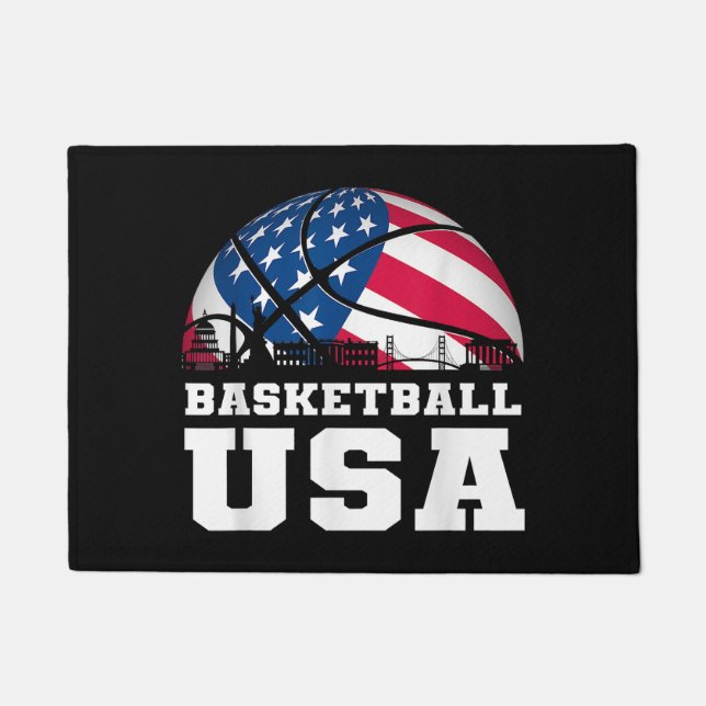 Basketball USA Support Team Tshirt USA Flag Dr. Fußmatte (Vorderseite)