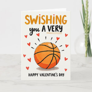 Basketball-Valentinskarte mit Schwung Karte