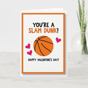 Basketball-Valentinskarte mit Slam Dunk Karte