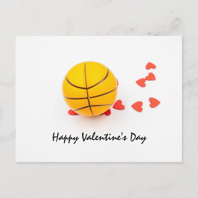 Basketball Valentinstag Basketball mit Liebe Postkarte (Vorderseite)
